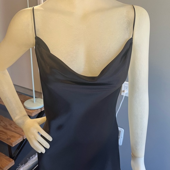 Y2K Victoria’s Secret Black Cowl Neck Silk Slip Dress - Picture 2 of 7